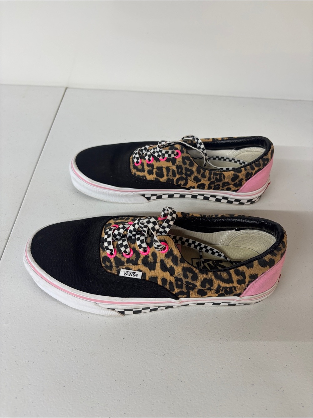 Vans Leopard & Pink Checkerboard Low-Top Sneakers - Picture 8 of 8